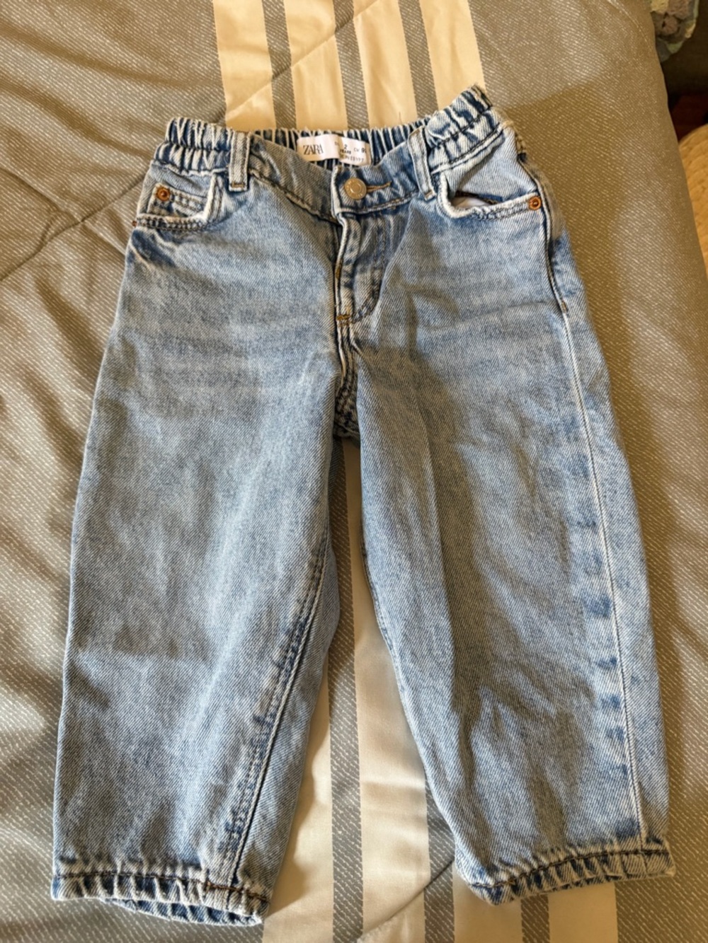 Zara Light Blue Elastic Waist Kids Jeans